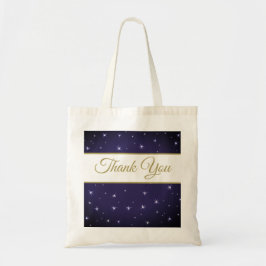 Bolso De Tela Recepción de las Estrellas Blancas Azul Medianoche