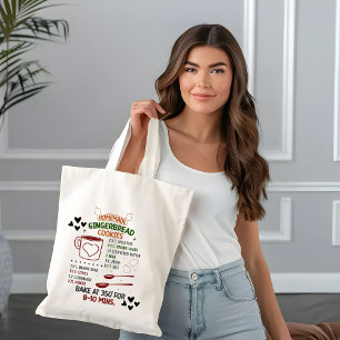 Bolso De Tela Receta de Galletas de Jengibre Caseras Regalo de N