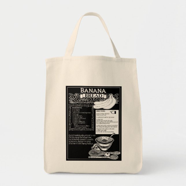 Bolso De Tela Receta de pan bananero (Frente)