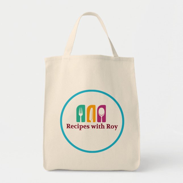 Bolso De Tela Recetas con Tote Roy Grocery (Frente)