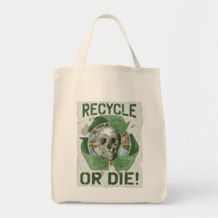 Bolso De Tela Reciclar o morir cráneo