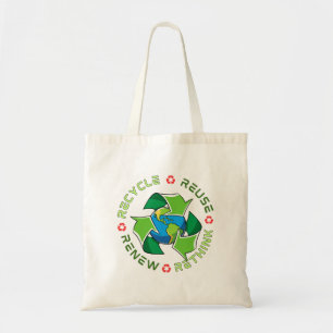 Bolso De Tela Reciclar, Reutilizar, Renovar, Repensar. Guardar p