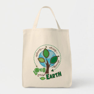 Bolso De Tela Recicle el tote del ultramarinos de la tierra