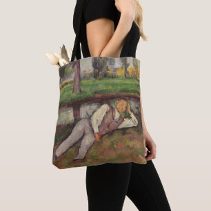 Bolso De Tela Reclinación del muchacho de Paul Cezanne el