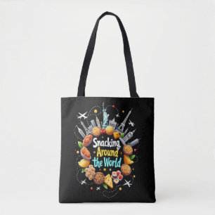 Bolso De Tela Recorriendo El Mundo De Los Viajes De Comida Rápid