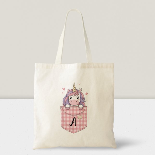 Bolso De Tela Recorte unicornio de Pocket con inicio inicial (Subido por el creador)