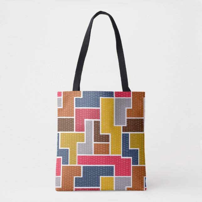 Bolso De Tela rectángulos coloridos (Anverso)