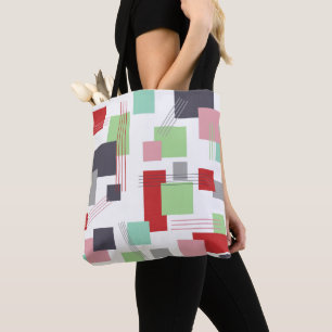 Bolso De Tela Rectángulos y líneas abstractos