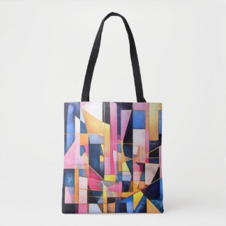 Bolso De Tela Rectángulos y Triángulos Abstracto Geométrico