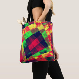 Bolso De Tela Rectáreas inclinadas y deshilachadas que se solapa