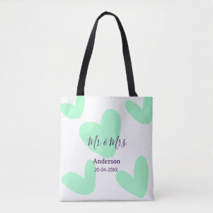 Bolso De Tela Recuerdo de boda año fecha apellido de familia Sr.