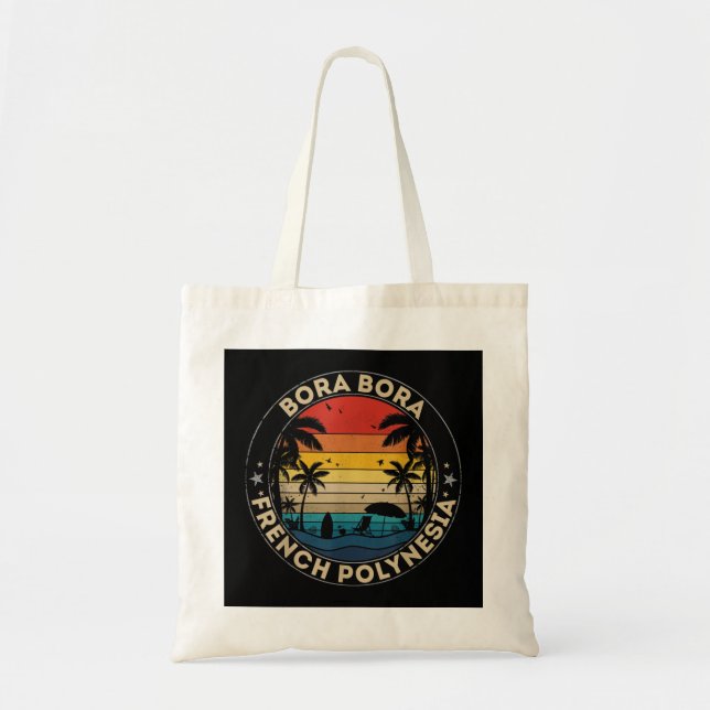 Bolso De Tela Recuerdo de Bora Bora - Polinesia Francesa (Frente)