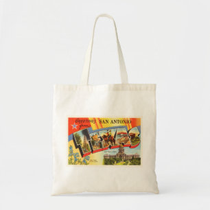 Bolso De Tela Recuerdo del viaje del vintage de San Antonio #2