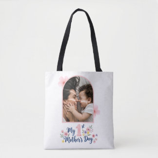 Bolso De Tela Recuerdo Personalizado 1er Día de la Madre Floral