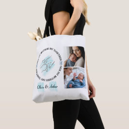 Bolso De Tela Recuerdo Personalizado Minimalista Azul para el Pr