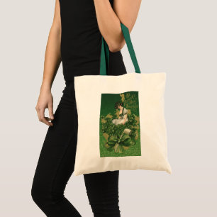Bolso De Tela Recuerdo vintage del Día de San Patricio, muchacha