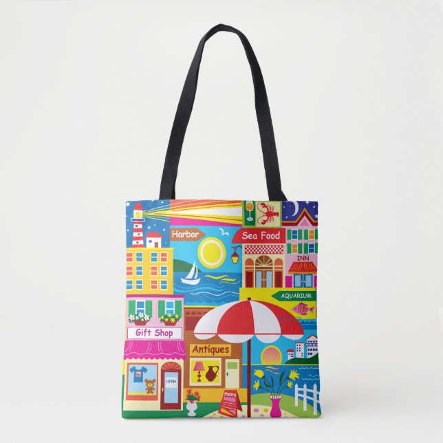 Bolso De Tela Recuerdos de la costa (Anverso)