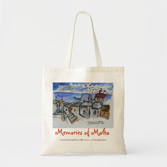 Bolso De Tela Recuerdos de Malta (Frente)