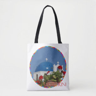 Bolso De Tela Recuerdos de Santorini