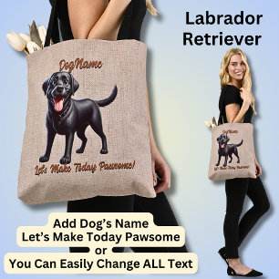 Bolso De Tela Recuperador de Labrador - Añadir nombre de perro,