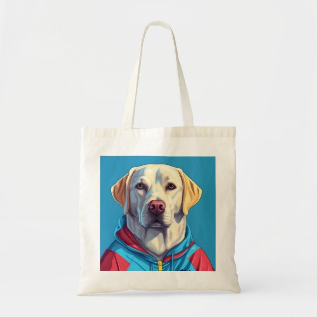 Bolso De Tela Recuperador de Labrador con traje de pista (Frente)
