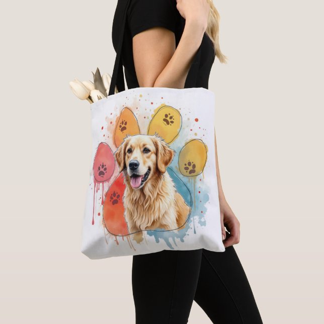 Bolso De Tela Recuperador de oro en papel acuarela (Detalle)