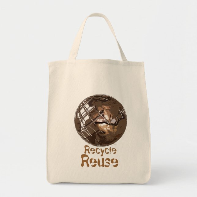 Bolso De Tela Recycle Reuse Grocery (Frente)