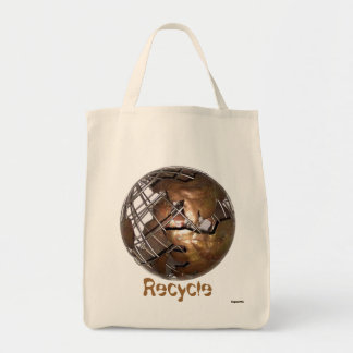 Bolso De Tela Recycle World Globe Global Grocery
