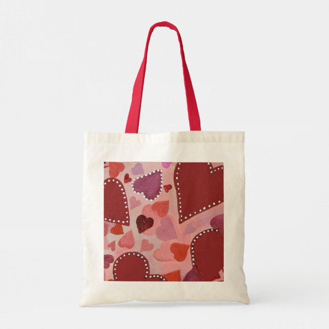 Bolso De Tela red and pink hearts (Reverso)