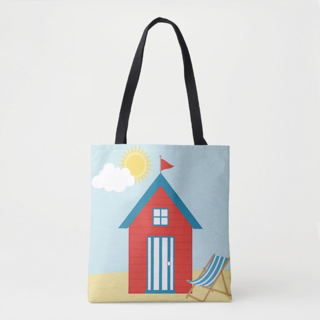 Bolso De Tela Red Beach Hut (Anverso)