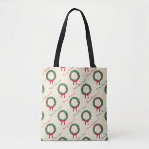 Bolso De Tela Red Berries Holly Merry Christmas