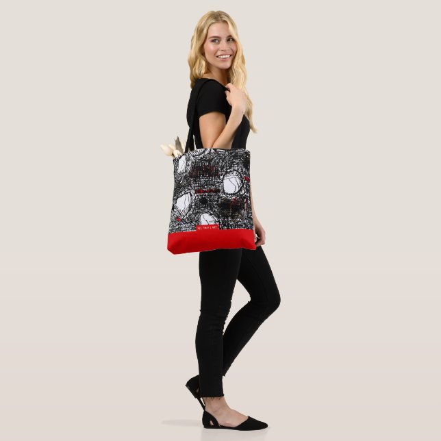 Bolso De Tela Red&Black Scribble, Tragetaschen Mit Langen Träger (Puesto)