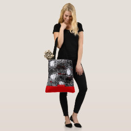 Bolso De Tela Red&Black Scribble, Tragetaschen Mit Langen Träger
