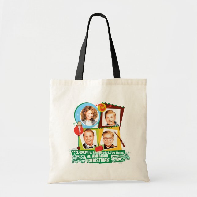 Bolso De Tela Red-Blooded, Two Fisted, All American Christmas (Frente)