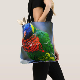 Bolso De Tela Red Blue Green Bird Photo Live Life in Color Cita