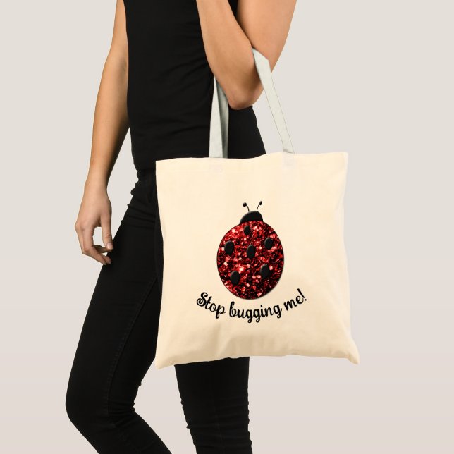 Bolso De Tela Red brillante Ladybug Stop Bugging me Personaliza (Anverso (producto))