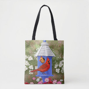 Bolso De Tela Red Cardinals Bird House Flower Garden
