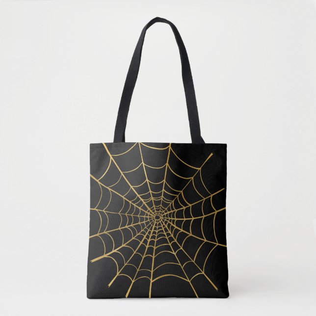 Bolso De Tela Red de araña dorada y negra (Anverso)