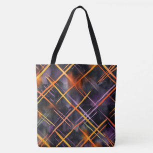 Bolso De Tela Red eléctrica: Cuadrícula de Halloween en movimien