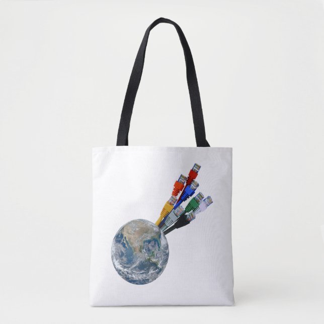 Bolso De Tela Red Ethernet conectada a la Tierra (Anverso)