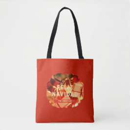 Bolso De Tela Red Gold Family Name Vintage Española Feliz Navida