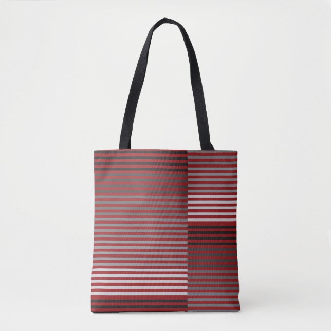 Bolso De Tela Red, Gray, Black, White Stripes (Anverso)