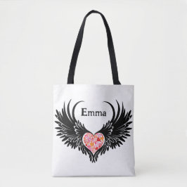 Bolso De Tela Red heart angel black wings