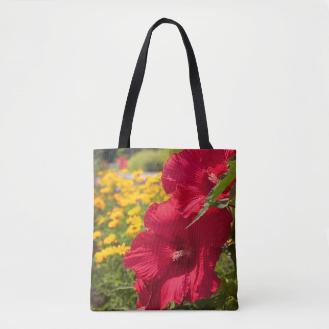 Bolso De Tela Red Hibiscus (Anverso)
