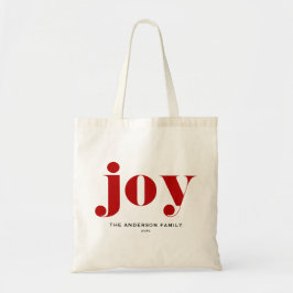 Bolso De Tela Red JOY Bold Typography Navidades modernos