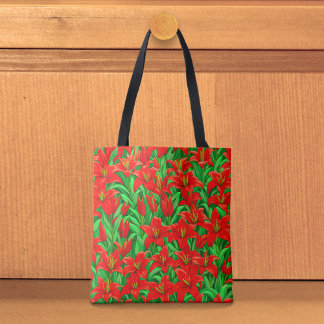 Bolso De Tela Red Lilies Tote Bag
