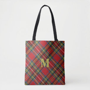 Bolso De Tela Red Monogramada Tartan Plaid