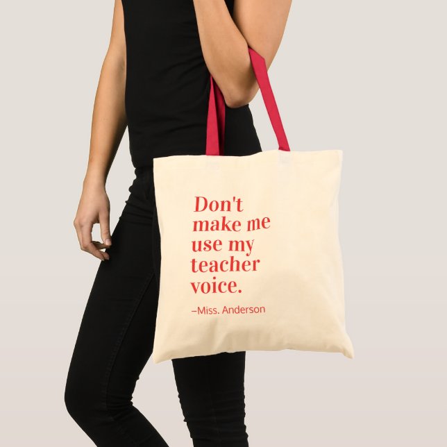 Bolso De Tela Red no me hace usar mi voz de profesor (Anverso (producto))