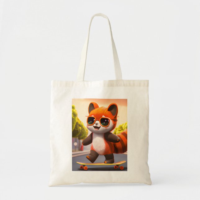 Bolso De Tela Red Panda Rides (Frente)