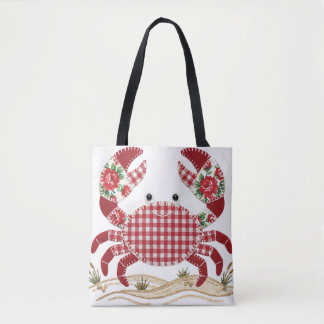 Bolso De Tela Red Patchwork Quilt Crab